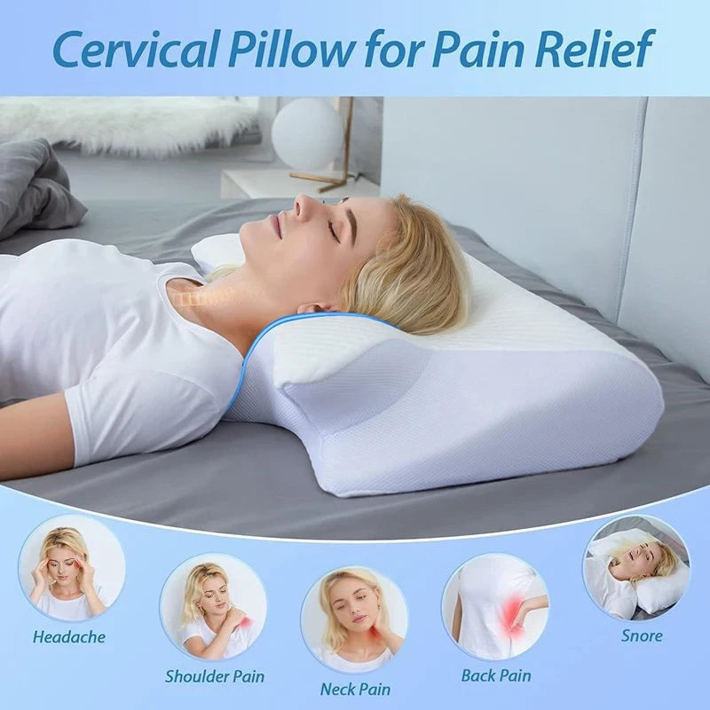 Ergonomic Contour Memory Foam Neck Pillow