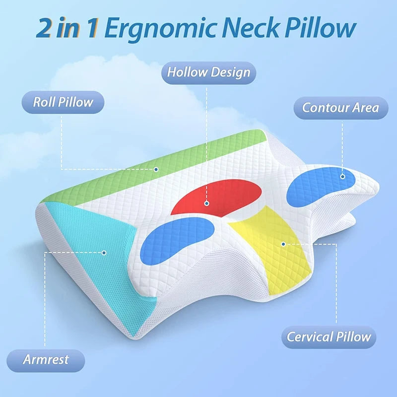 Ergonomic Contour Memory Foam Neck Pillow