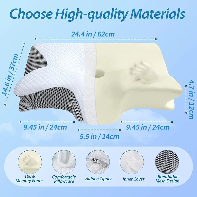 Ergonomic Contour Memory Foam Neck Pillow